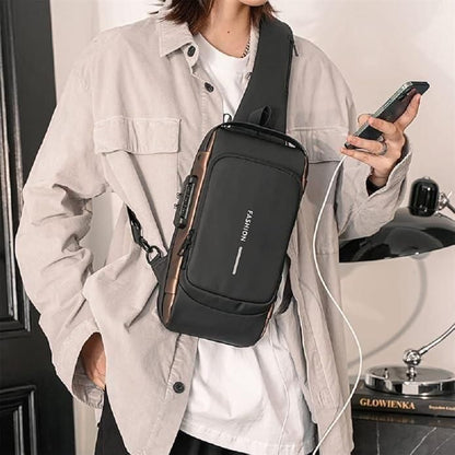 Crossbody Sling Bag With USB Port (Unisex)