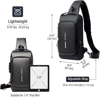 Crossbody Sling Bag With USB Port (Unisex)